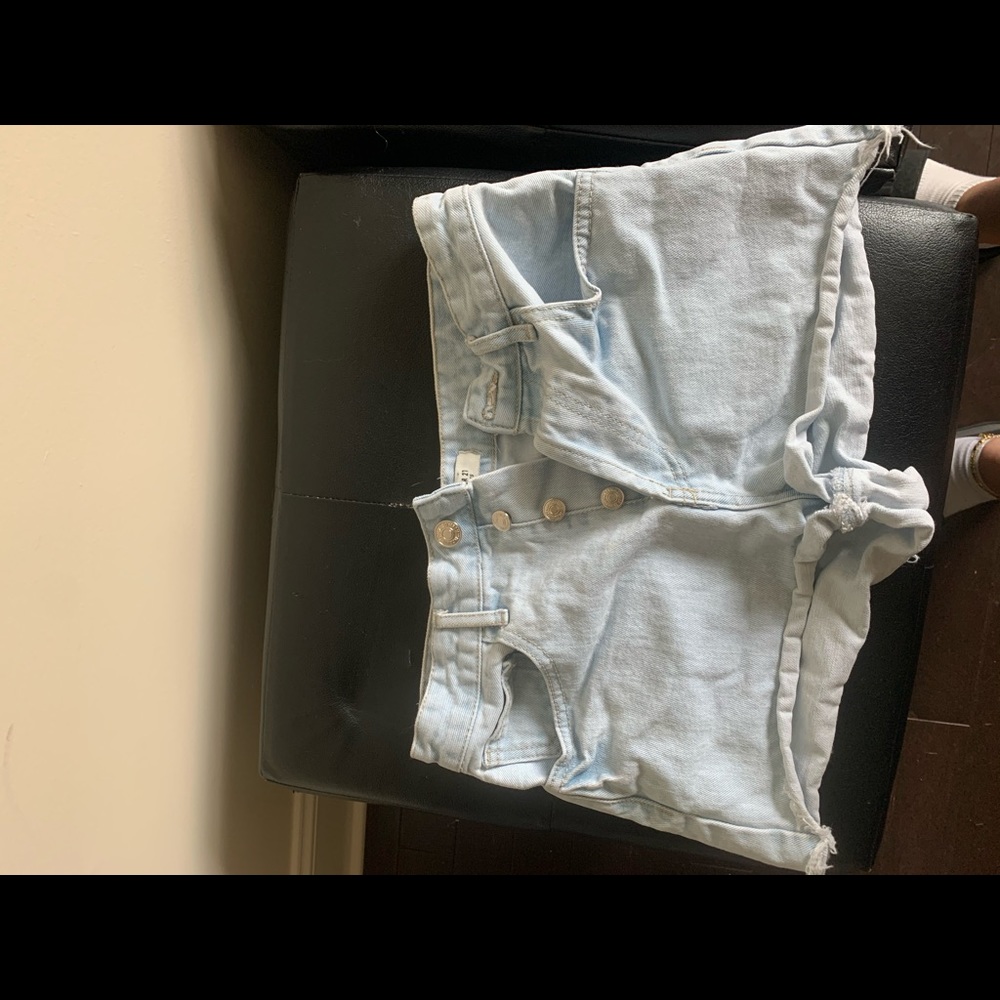 Light wash jean shorts